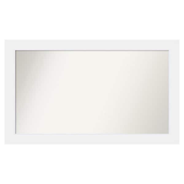 Amanti Art Corvino White 45 in. x 27 in. Custom Non-Beveled Matte Wood Framed Bathroom Vanity Wall Mirror