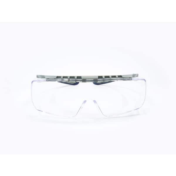 12 Series Gray/Indigo Frame Safety Glasses w/ Clear Lens-ANSI Certified GE112C
