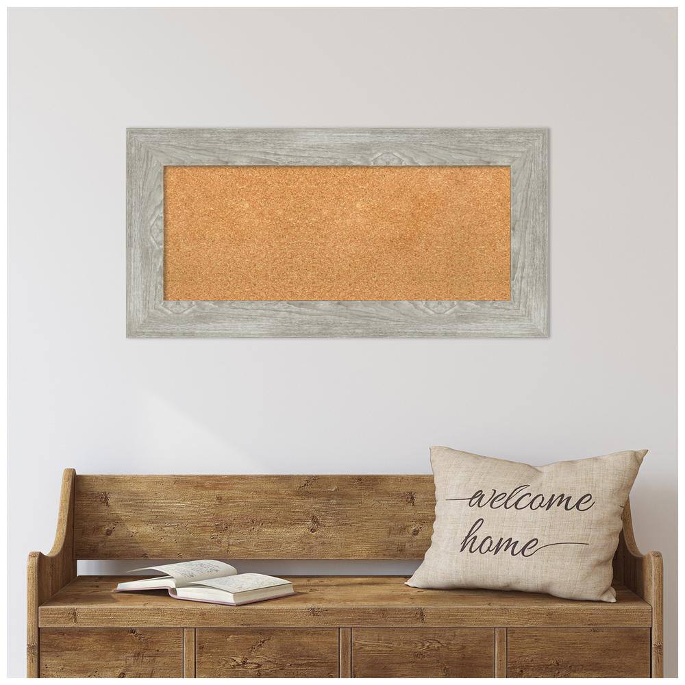 Dove Greywash Framed Natural Cork Bulletin Board