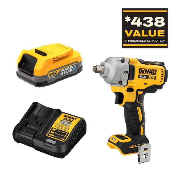 20V MAX XR Lithium-Ion Cordless 1/2 in. Impact Wrench with 20V MAX POWERSTACK Compact Battery Starter Kit