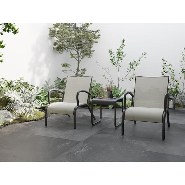 Velago Chicago Black 3-Piece Aluminum Outdoor Bistro Set