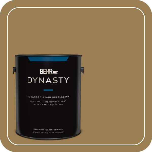 BEHR DYNASTY 1 gal. #320F-6 Wool Tweed Satin Enamel Interior Stain-Blocking Paint & Primer