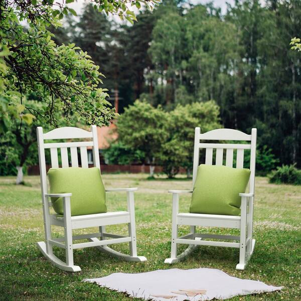 TIRAMISUBEST White Plastic Outdoor Rocking Chair D0XY102HAHL6G