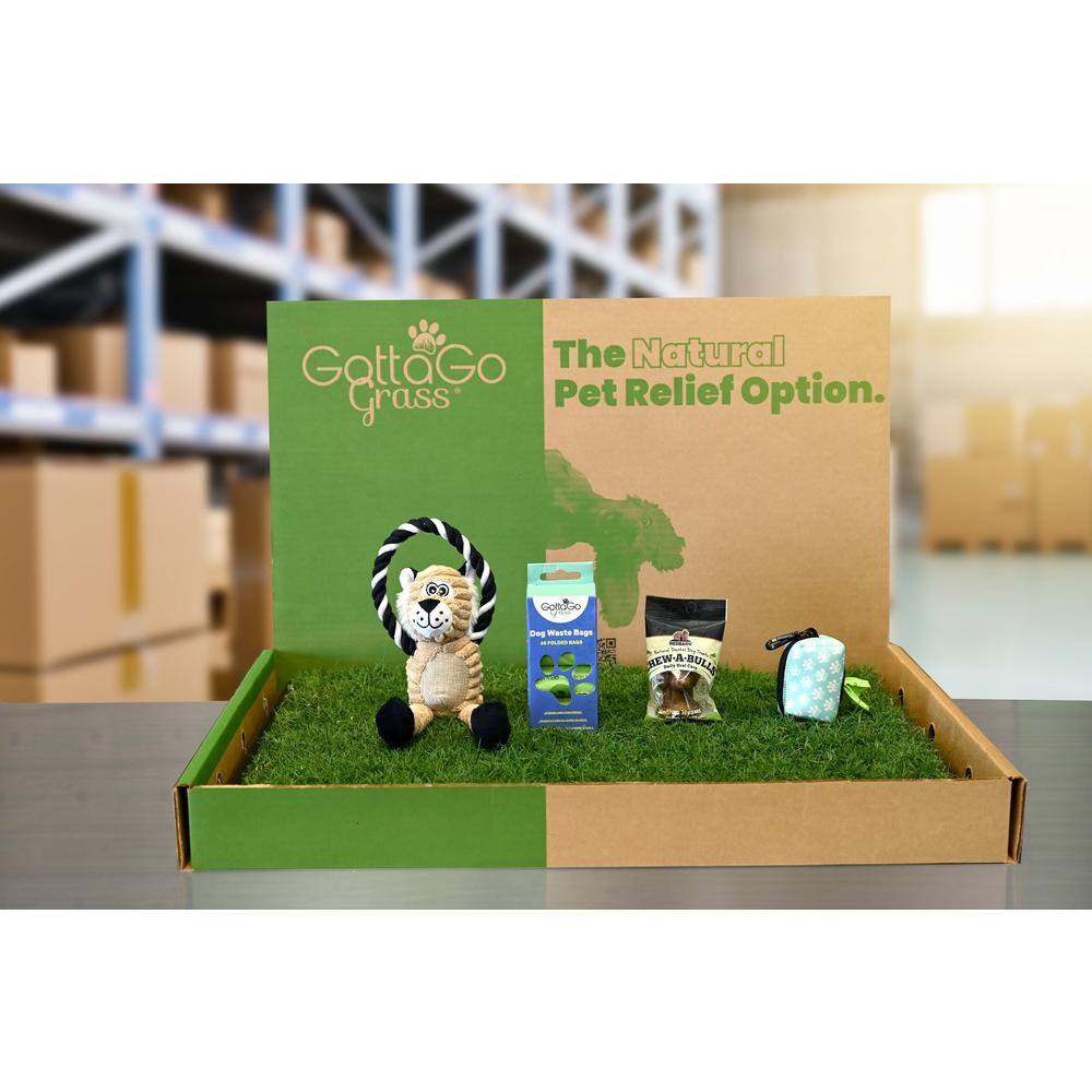 Gotta Go Grass Potty Pad Refill 2pk + Treat + Waste Bags + Waste Bag Dispen