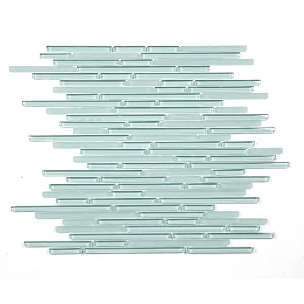 ABOLOS New Era Green 12 in. x 12 in. Interlocking Glossy Glass Mosaic Wall Tile (10 sq. ft./Case)