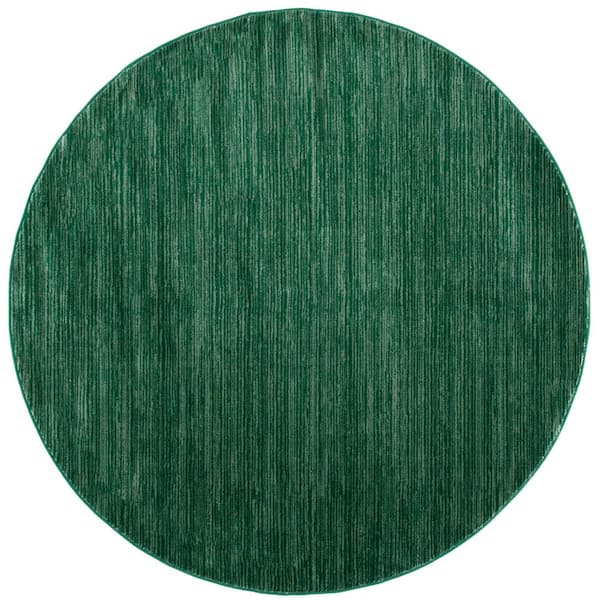 Vision Dark Green 7 ft. x 7 ft. Solid Marle Round Area Rug