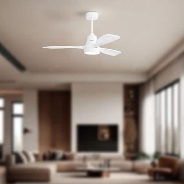 AuraVista 48 in. Indoor White Ceiling Fan with LED Light Bulbs and Remote Control