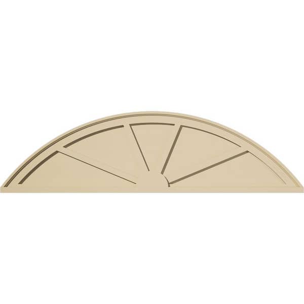 54 in. W x 14-1/2 in. H x 2 in. P Segment Arch 4 Spoke Signature Urethane Pediment, Primed Tan