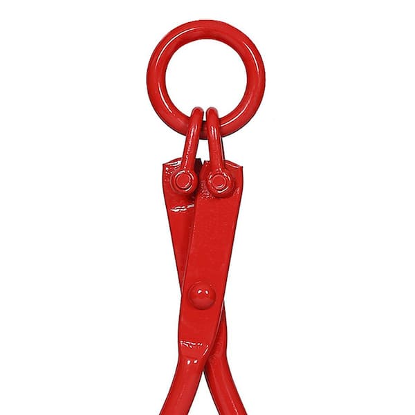 16 in. Red Carbon Steel Log Tongs Heavy-Duty Grapple Timber Claw with Round Ring