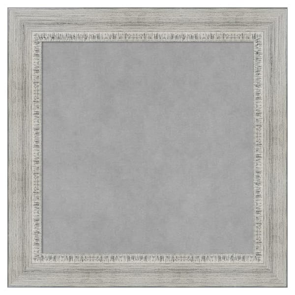 Amanti Art Rustic White Wash 20 in. x 20 in Framed Magnetic Board