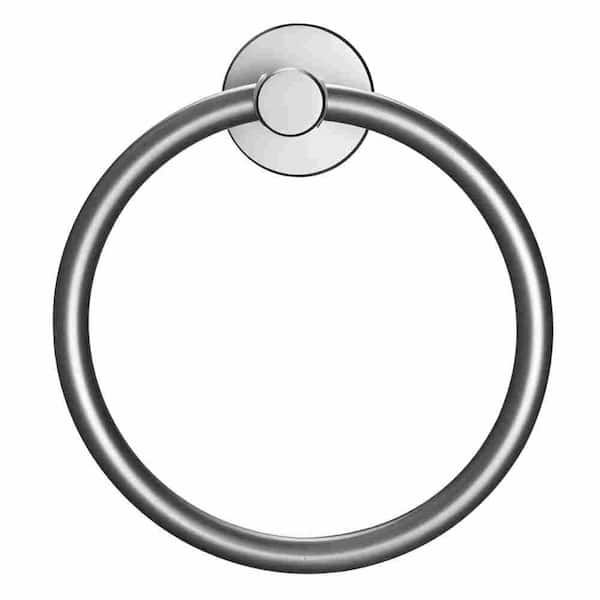 Wall Mounted Round Aluminum Towel Rings Bath Accessory in Matte Black
