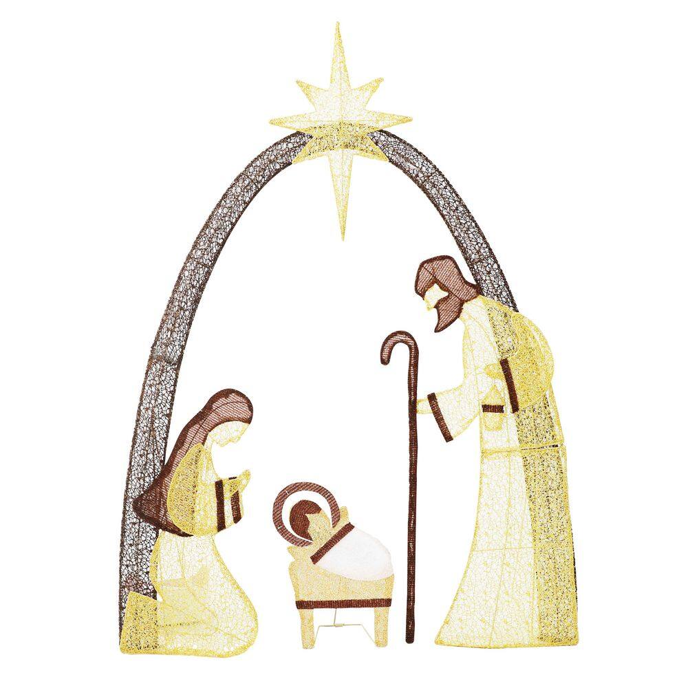 VEIKOUS 60 in. Nativity Scene Christmas Yard Decorations with LED ...