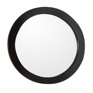Donato 22 in. W x 22 in. H Framed Round Bathroom Vanity Mirror in Sable Walnut