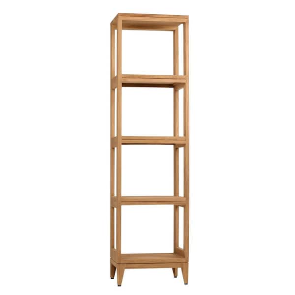 Teak 16 in. W x 13 in. D x 60 in. H Linen Floor Cabinet in Natural Teak