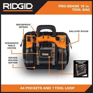 18 in. 44 Pocket Professional Grade Tool Bag