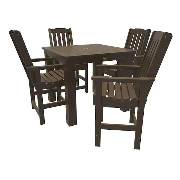 Unbranded Springville 5-Pieces Square Recycled Plastic Outdoor Counter Dining Set