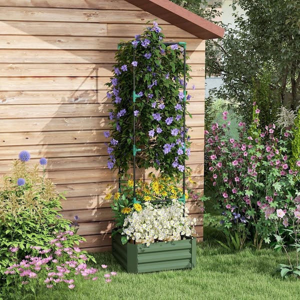 Garden mamaさま専用 Flynama 24 in. x 24 in. x 11.75 in. Outdoor Steel Planter Box with