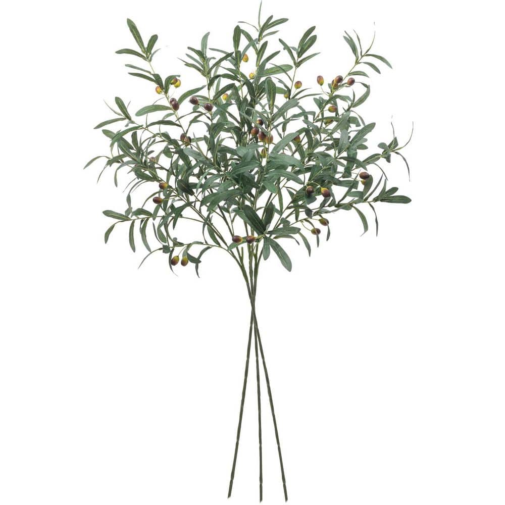 3.3 ft. 3-Pieces Artificial Olive Tree Branches Faux Olive Leaves Plant Greenery Stems for Vase Home Wedding Decor price history on PriceWatchPro