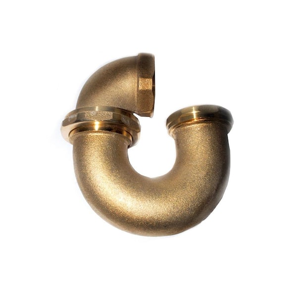 DBHL LA Code 1-1/2 in. 17-Gauge Brass Sink Drain P-Trap