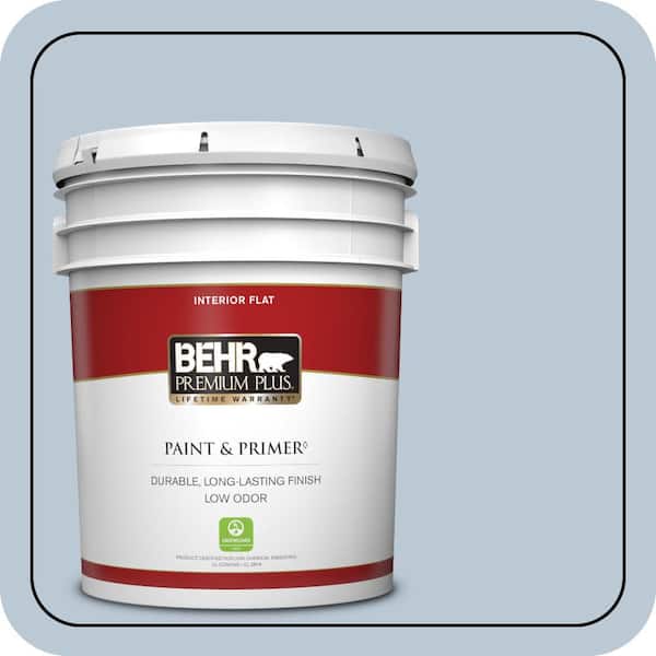 BEHR PREMIUM PLUS 5 gal. #S520-2 Journeys End Flat Low Odor Interior Paint & Primer