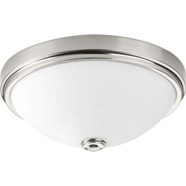 Progress Lighting 13 in. Linen Collection 21 -Watt Brushed Nickel Integrated LED Flush Mount