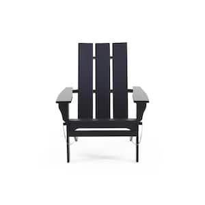 Zuma Black Folding Wood Outdoor Patio Adirondack Chair