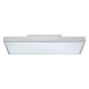 Idun 1 22.88 in. W x 3.125 in. H Matte Nickel Integrated LED Semi-Flush Mount Light with White Plastic Diffuser