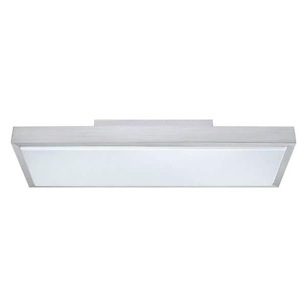Eglo Idun 1 22.88 in. W x 3.125 in. H Matte Nickel Integrated LED Semi-Flush Mount Light with White Plastic Diffuser