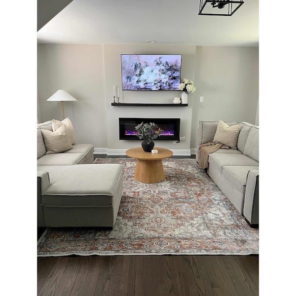 Hera 8 ft. X 10 ft. Blue, Brown, Tan Area Rug
