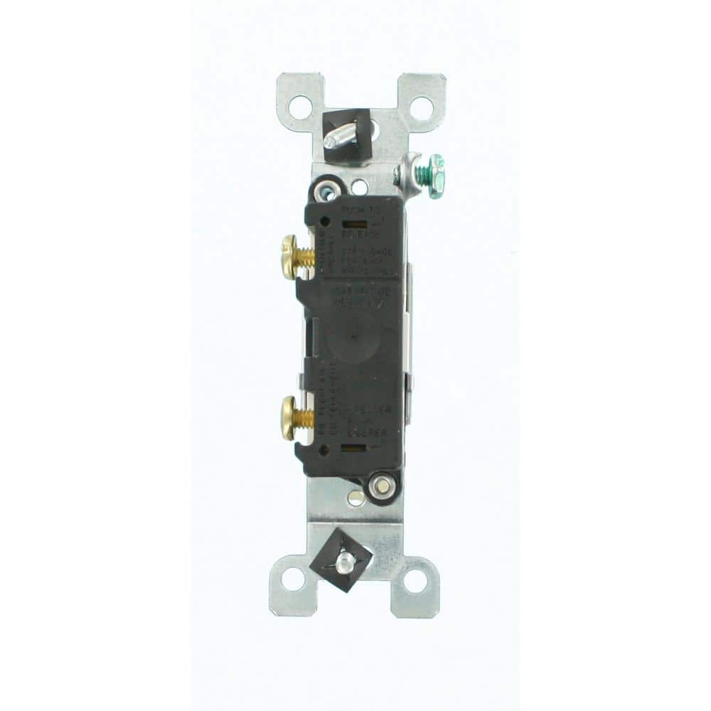 White Thermoplastic Single-Pole Toggle Switch, 15 Amp