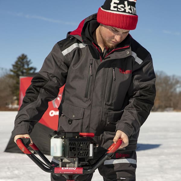 Eskimo Ice Fishing Gear 303630091010 012642009747 Eskimo Knit Hat Fleece  Lined With Pom 303630091010 One Size Red/Black/White