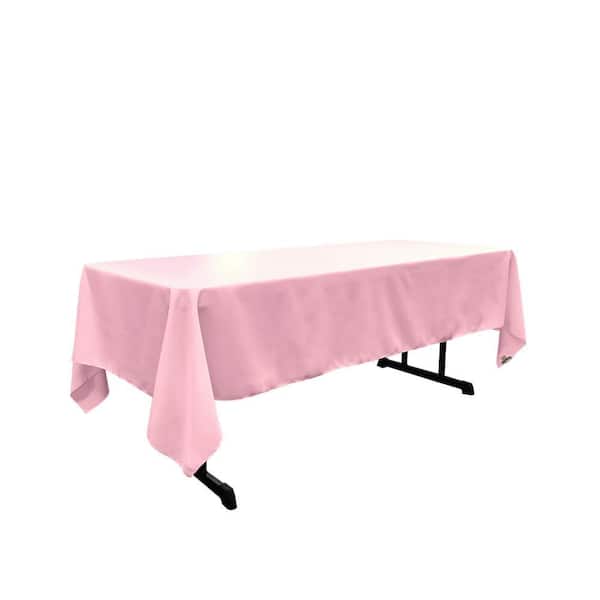 Polyester Poplin 60 in. x 144 in. Light Pink Rectangular Tablecloth