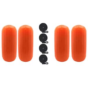 10 in. x 27 in. BoatTector HTM Inflatable Fender Value in Neon Orange (2-Pack)