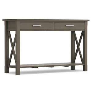 Kitchener Solid Wood 47 in. Wide Contemporary Rectangle Console Sofa Table in Farmhouse Grey