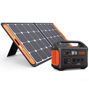 1000-Watt Continuous Output, Solar Generator 880 Push Button Start Battery Generator with SolarSaga 100W Solar Panel