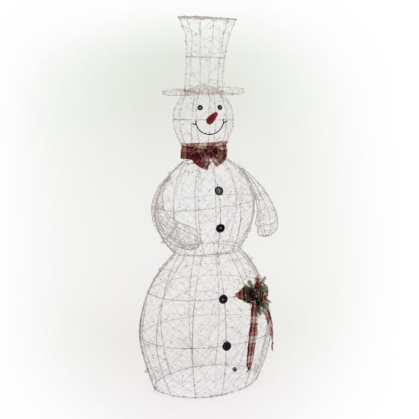 71 in. Gold Wire Holiday Decor Snowman with Warm White LED Lights Extra Large