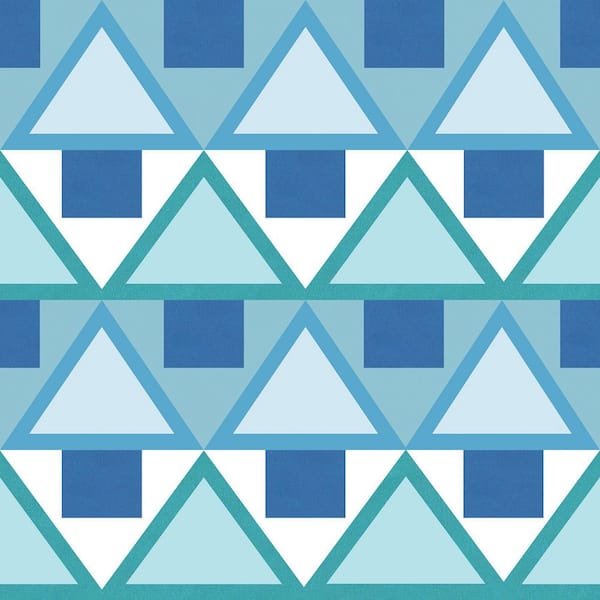 NuWallpaper Blue Madaket Geometric Peel & Stick Wallpaper Sample