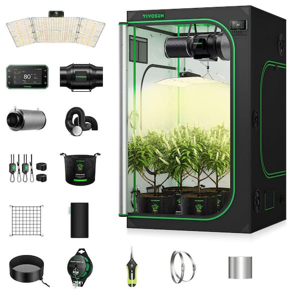 4 ft. x 4 ft. Smart Grow Tent Kit with LumaLight 400W LED Grow Light, Ventilation System, GrowHub E42A+ Controller