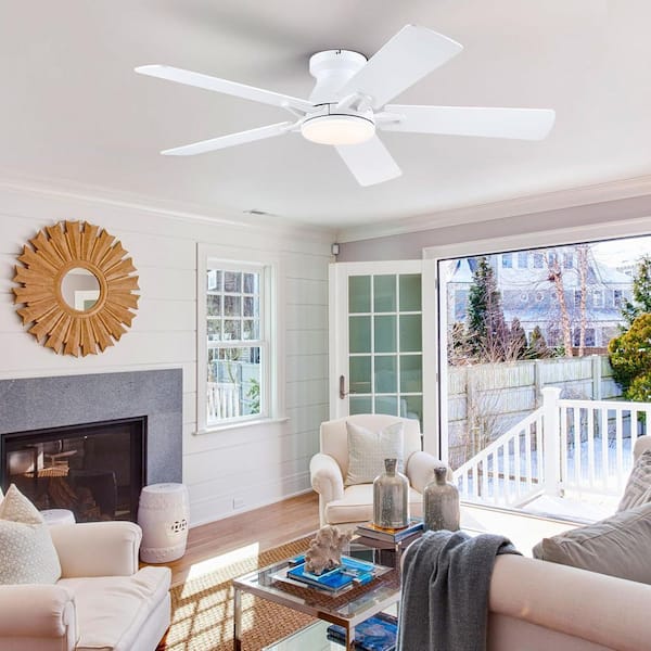 52 in. Indoor/Outdoor 6-Speed White Ceiling Fan with Dimmable 3 Color LED Light and Remote/APP Control