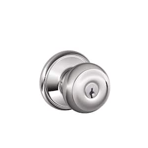 Georgian Bright Chrome Keyed Entry Door Knob