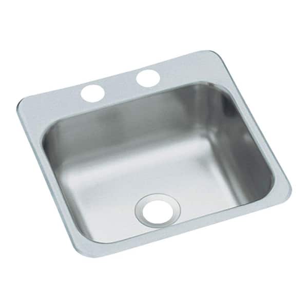 STERLING Kohler 18-Gauge Stainless Steel 15 in. 2-Hole Drop-in Bar Sink
