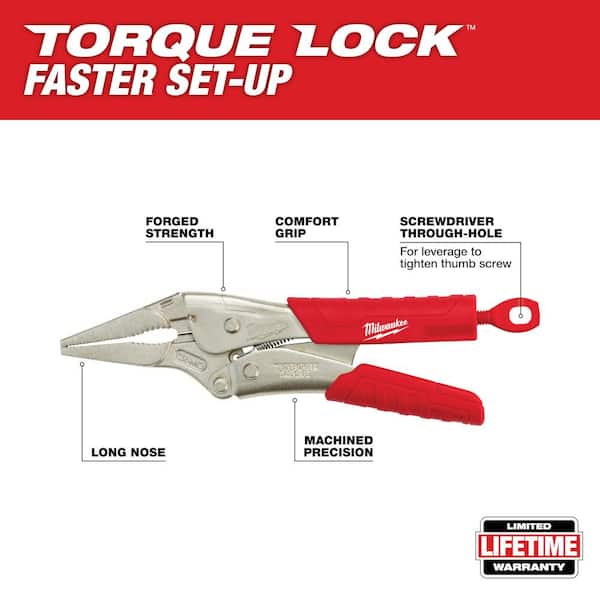 9 in. Torque Lock Long Needle Nose Locking Pliers with Durable Grip