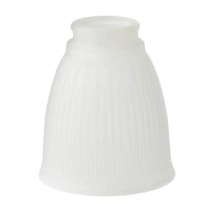 Frosted Pleated Glass Bell Shade For Ceiling Fan and Vanity Lights with 2-1/4 in Fitter