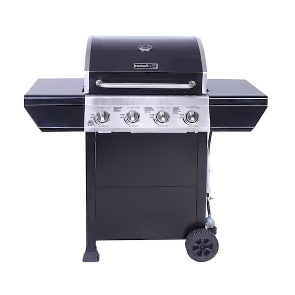 Nexgrill 4-Burner Propane Gas Grill in Black with Stainless Steel Control Panel