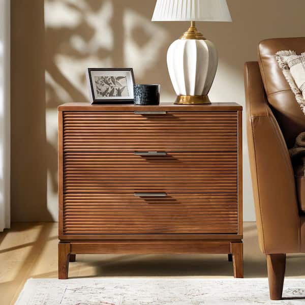 Peter Acorn 3-Drawer 28 in. W Nightstand with Charging Station