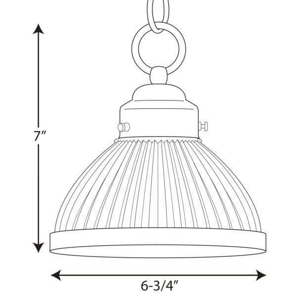 Scalloped Prismatic Glass Mini Pendant in Brushed Nickel