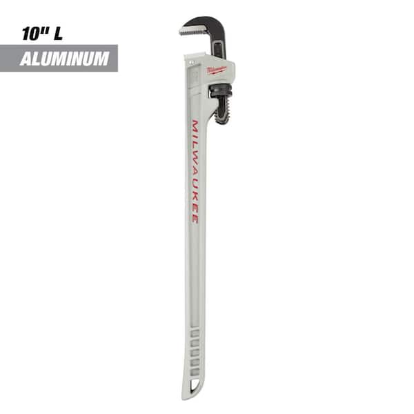 Milwaukee 10 in. Aluminum Pipe Wrench with Power Length Handle