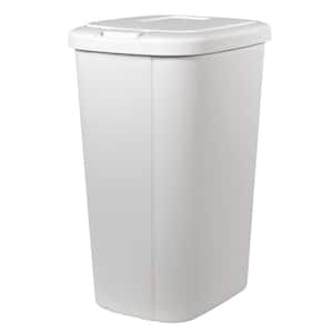 13.3 Gal. Touch Lid Trash Can White (2-Pack)