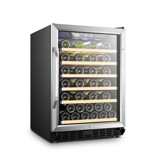 LANBO 23 in. 52-Bottle Stainless Steel Single Zone Wine Refrigerator