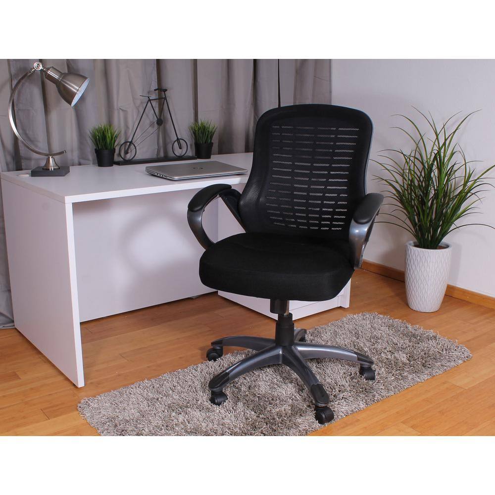 ErgoComfort High Back Swivel Task Chair with Mesh & Leather Accents
